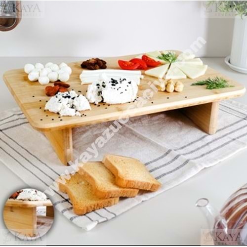 BZD IVORY BAMBU KESİM PANOSU AYAKLI DİKDÖRTGEN 28x18 CM 1*24