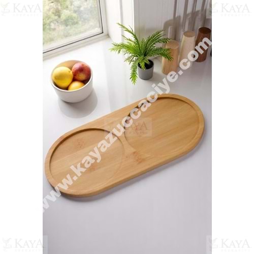 BZD IVORY BAMBU YAĞLIK ALTLIĞI OVAL BÖLMELİ 24x12 CM 1*240