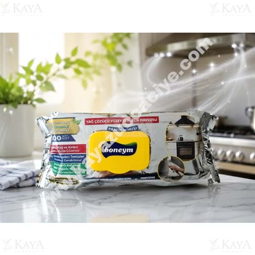 BONEYM ÇOK AMAÇLI YÜZEY TEMİZLİK HAVLUSU YAĞ ÇÖZÜCÜLÜ 100 LÜ 1*12
