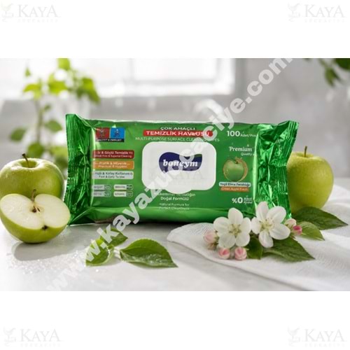 BONEYM ÇOK AMAÇLI YÜZEY TEMİZLİK HAVLUSU ELMA 100 LÜ 1*12