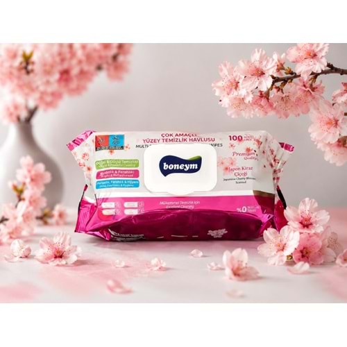 BONEYM ÇOK AMAÇLI YÜZEY TEMİZLİK HAVLUSU KİRAZ 100 LÜ 1*12