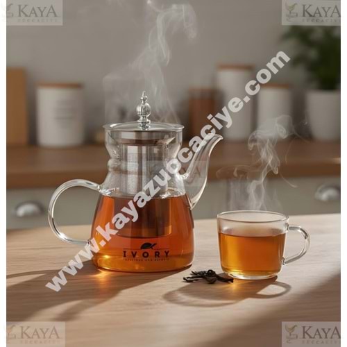 BZD IVORY CAM DEMLİK SÜZGEÇLİ BOROSİLİKAT 600 ML 1*36