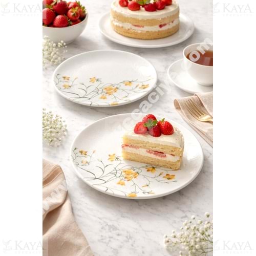 ALİNA HOME SARI ÇİĞDEM YUVARLAK PASTA TABAĞI 20 CM 1*12