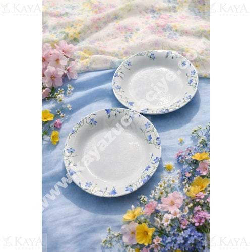 ALİNA HOME MAVİ ÇİĞDEM YUVARLAK YEMEK TABAĞI 20 CM 1*12