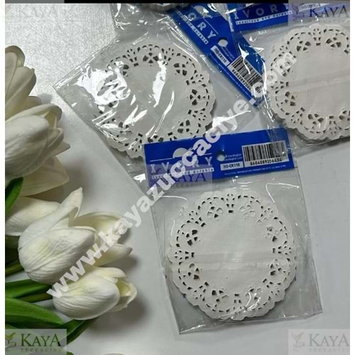 BZD IVORY KAĞIT DANTEL BARDAK ALTLIĞI KULLAN AT 100 LÜ 1*600