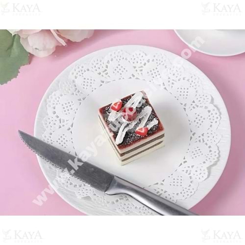 BZD IVORY SUNUMLUK YUVARLAK DANTEL 50 Lİ 21,5 CM 1*12