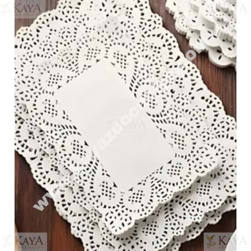 BZD IVORY SUNUMLUK DİKDÖRTGEN DANTEL 36 LI 16x23 CM 1*12