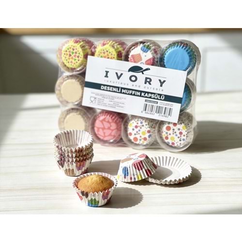 BZD IVORY KEK KALIBI DESENLİ MİNİ KEK KAPSÜLÜ 100 LÜ 1*12