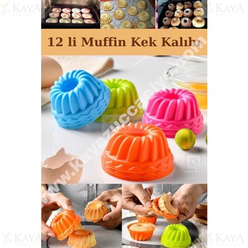 BZD IVORY KEK KALIBI SİLİKON MUFFİN KEK KALIBI 1*12