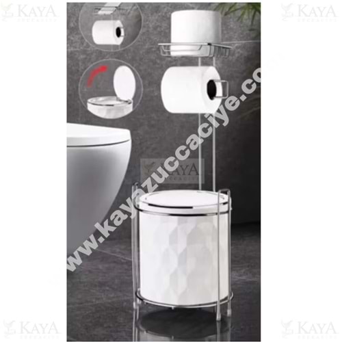 KOSOVA YEDEKLİ WC KAĞITLIK KROM BEYAZ DMD-0120 1*6