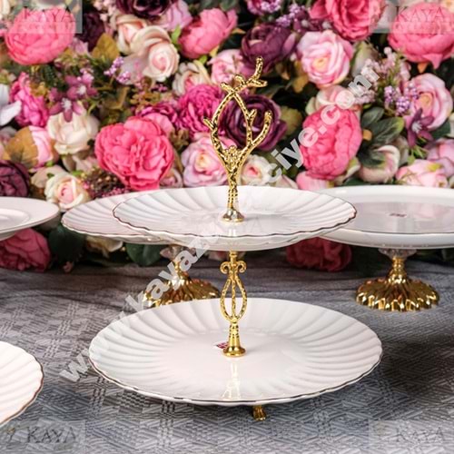 DRT KATLI KURABİYELİK IŞIL MODEL ALTIN YALDIZLI 27x27 CM 1*12