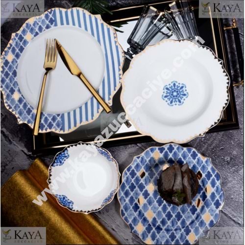 KSV BONE CHINA YEMEK TAKIMI 24 PARÇA 1*2