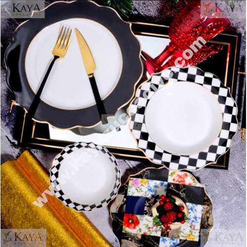 KSV BONE CHINA YEMEK TAKIMI 24 PARÇA 1*2