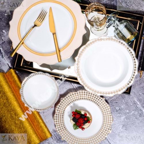 KSV BONE CHINA YEMEK TAKIMI 24 PARÇA 1*2