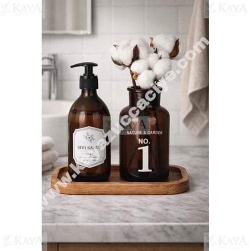 EGE BANYO SETİ CAM AMBER 2 Lİ STANDLI 1*12