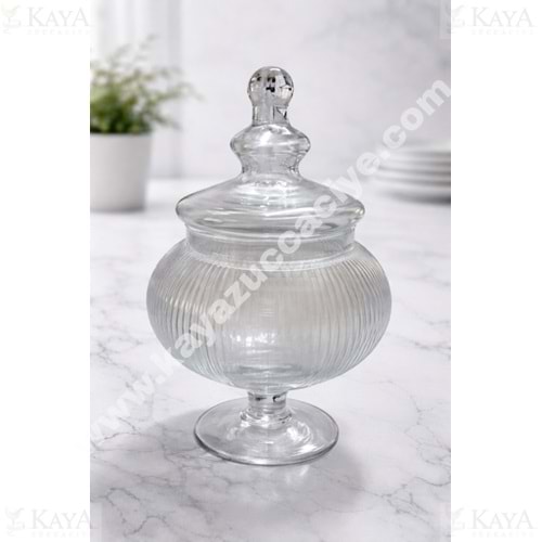 EGE LA CUPPA DRAJELİK AURETTA KAPAKLI CAM ÇİZGİLİ 33 CM 1*6