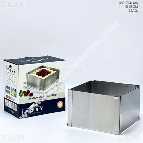 BZD IVORY KEK KALIBI METAL AYARLANABİLİR KARE 1*72