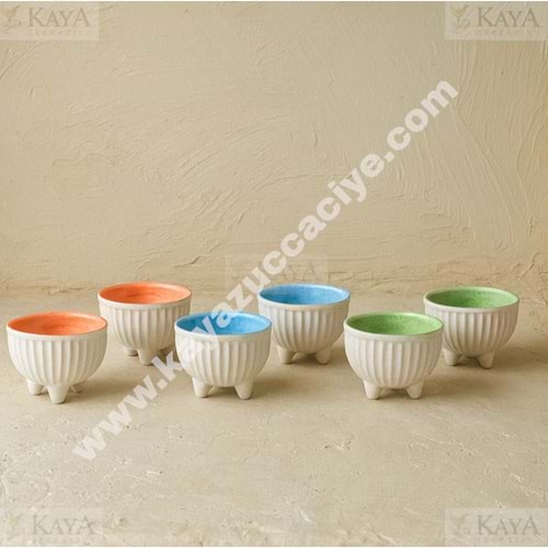 PASHA SERAMİK LOKUMLUK ÇİFT RENKLİ AYAKLI 6 LI 1*12