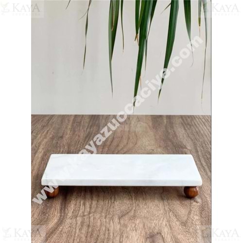 MLN YAĞLIK ALTI MERMER AHŞAP AYAKLI 24 CM 1*24