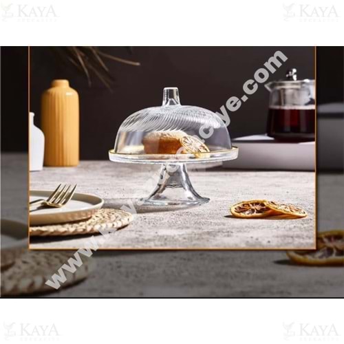 ALN GLASSCOM 16 CM AYAKLI KEK FANUSU ŞEFFAF ASORTİ 1*16