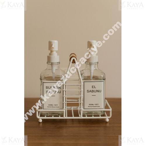 GNL CAM SÜNGERLİKLİ SIVI SABUNLUK STANDLI 2 Lİ 1*12