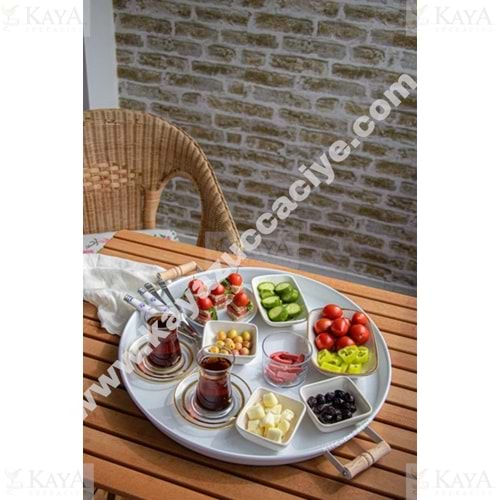 GLD METAL AHŞAP SAPLI TEPSİ 44 CM 1*15