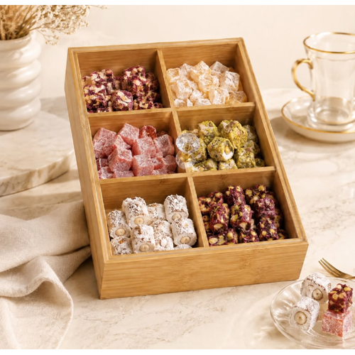 GLD BAMBU ORGANİZER 6 BÖLMELİ KAPAKLI 30x20 CM 1*24