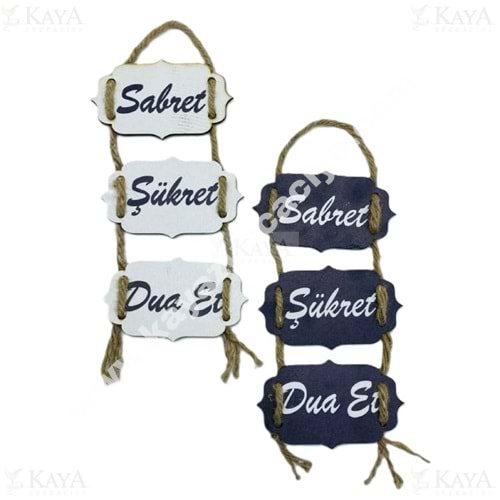 GLS İPLİ UV BASKI MİNİ SABRET ŞÜKRET DUA ET 6x11 CM