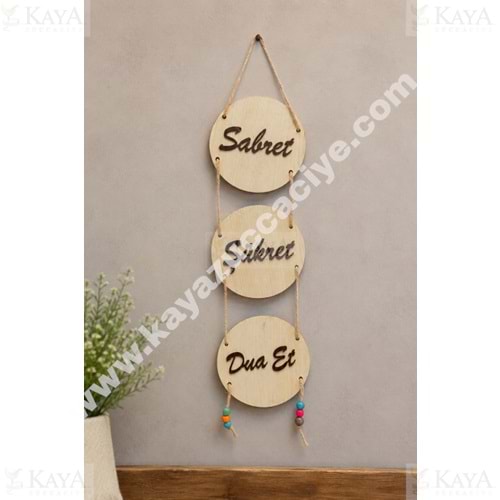 GLS İPLİ YUVARLAK SABRET ŞÜKRET DUA ET 11 CM