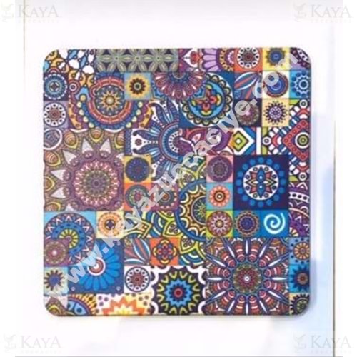GLS AHŞAP KARE NİHALE DİJİTAL BASKILI 18x18 CM