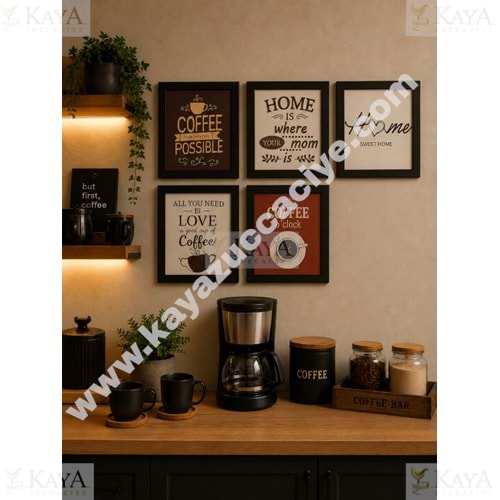 GLS AHŞAP KAHVE KÖŞESİ DUVAR SÜSLERİ KARE 20x20 CM