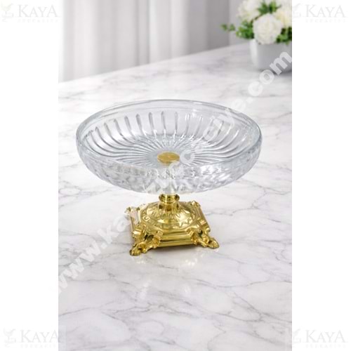 ALN GLASSCOM CAM SALATA KASESİ 24 CM METAL AYAKLI 1*6