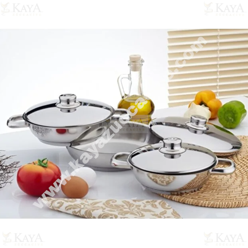 GÜLSAN OMLET SET ÇELİK KAPAKLI 3 LÜ 16-18-20 CM 1*6