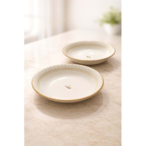 ALİNA HOME GOLD BEYAZ KÜÇÜK YEMEK TABAĞI 17 CM 1*18