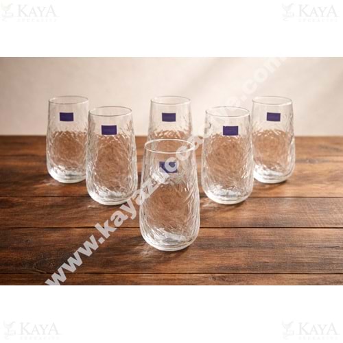 DİAMONDS CAM MEŞRUBAT BARDAĞI 6 LI UZUN KIRIK ÇİZGİ 1*8