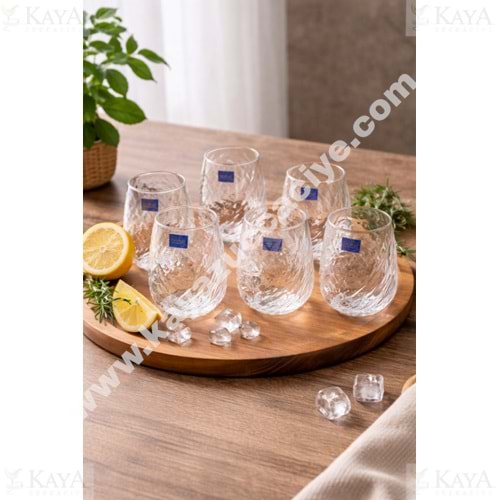 DİAMONDS CAM MEŞRUBAT BARDAĞI 6 LI KISA KIRIK ÇİZGİ 1*12