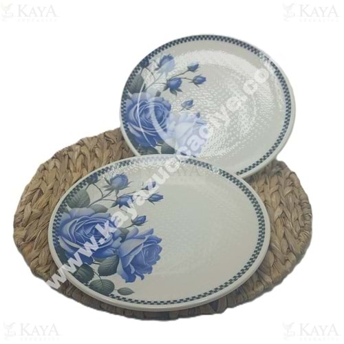 ALİNA HOME MAVİ GÜL YUVARLAK SERVİS 26,5 CM 1*6