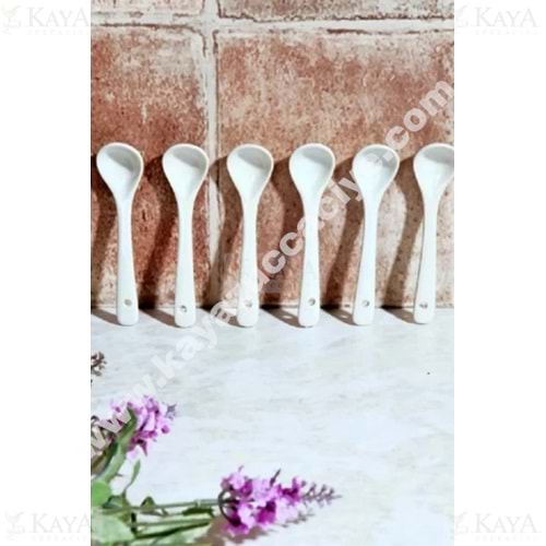 KSV PORSELEN KAŞIK KÜÇÜK SADE 6 LI 10,5 CM 1*12