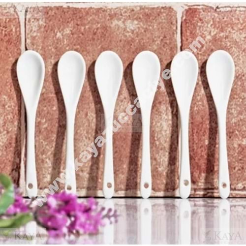 KSV PORSELEN KAŞIK BÜYÜK SADE 6 LI 13 CM 1*12