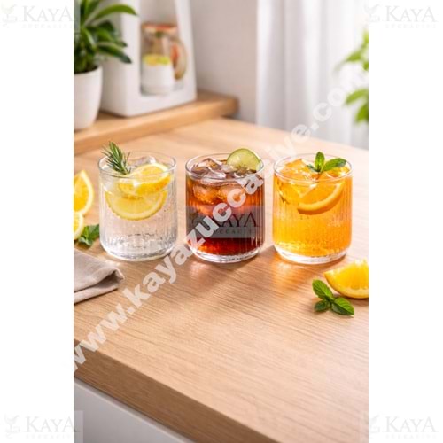 DİAMONDS MEŞRUBAT BARDAĞI CAM ÇİZGİLİ 3 LÜ 1*24