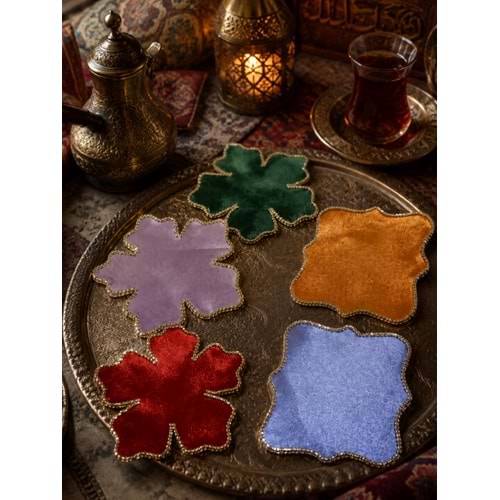 İNCİ RND SUNUM PEÇETESİ RENKLİ KENARLARI TAŞLI 3 LÜ SET