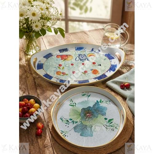 İSRA LÜX BEYAZ 2 Lİ HİRA TEPSİ 33x51,5 - 29x29 CM 1*18