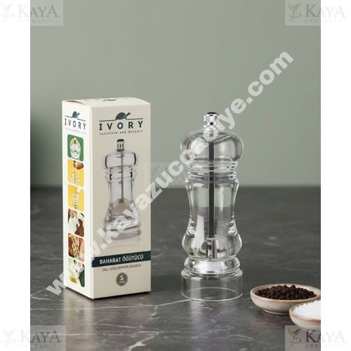 BZD IVORY AKRİLİK BAHARATLIK ÖĞÜTÜCÜ DEĞİRMEN 15 CM 1*72