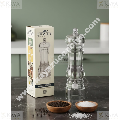 BZD IVORY AKRİLİK BAHARATLIK ÖĞÜTÜCÜ DEĞİRMEN 18 CM 1*72
