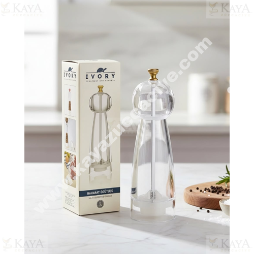 BZD IVORY AKRİLİK BAHARATLIK ÖĞÜTÜCÜ DEĞİRMEN 20 CM 1*48