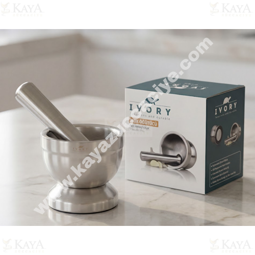 BZD IVORY HAVAN ÇELİK SARIMSAK EZİCİ 1*24