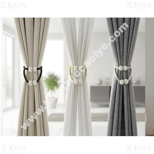 BZD IVORY PERDE TOKASI İPLİ 2 PARÇA MIKNATISLI 1*12