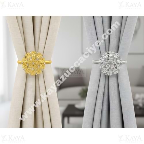 BZD IVORY PERDE TOKASI LÜKS METAL TEKLİ GOLD VE GÜMÜŞ 1*12