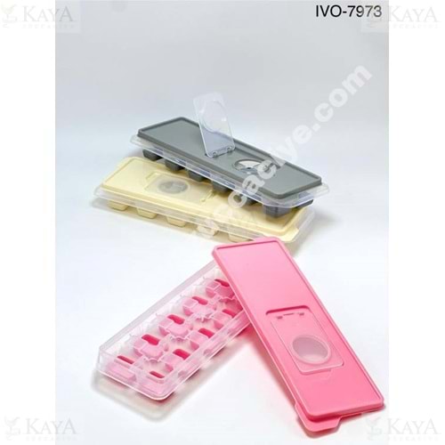 BZD IVORY SİLİKON BUZ KALIBI KAPAKLI DİKDÖRTGEN 12 SIRA 1*100
