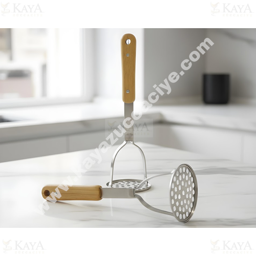 BZD IVORY PATATES EZİCİ BAMBU SAPLI ÇELİK 30 CM 1*120